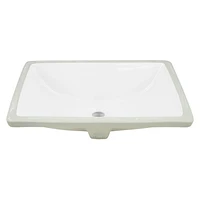 in. W Rectangle Bathroom Undermount Sink Set In White