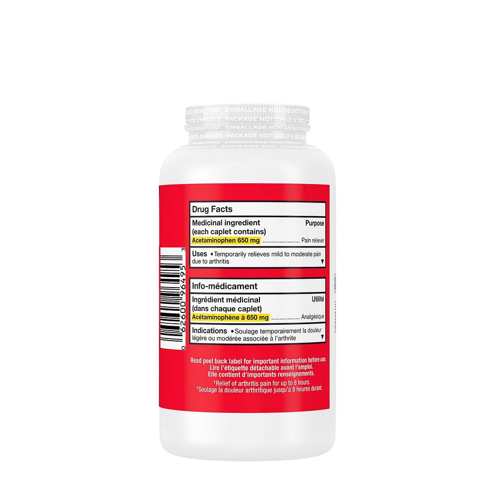 Tylenol Douleurs arthritiques Acétaminophène à 650 mg en caplets, Format écono 200 + 15 caplets