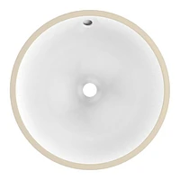 15.25-in. W Round Bathroom Undermount Sink Set In White