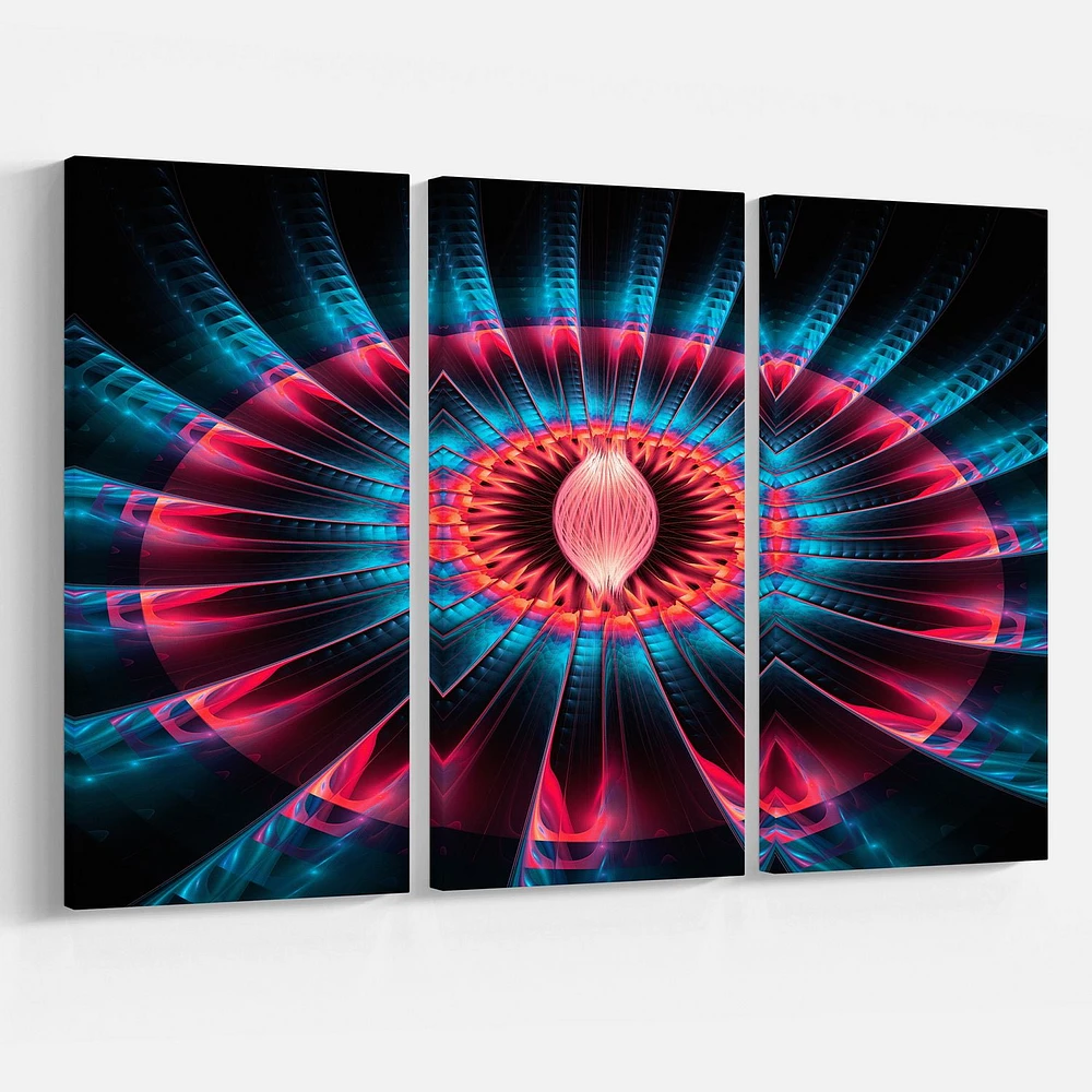 Design Art Abstract Colorful Fractal Flower Canvas Print