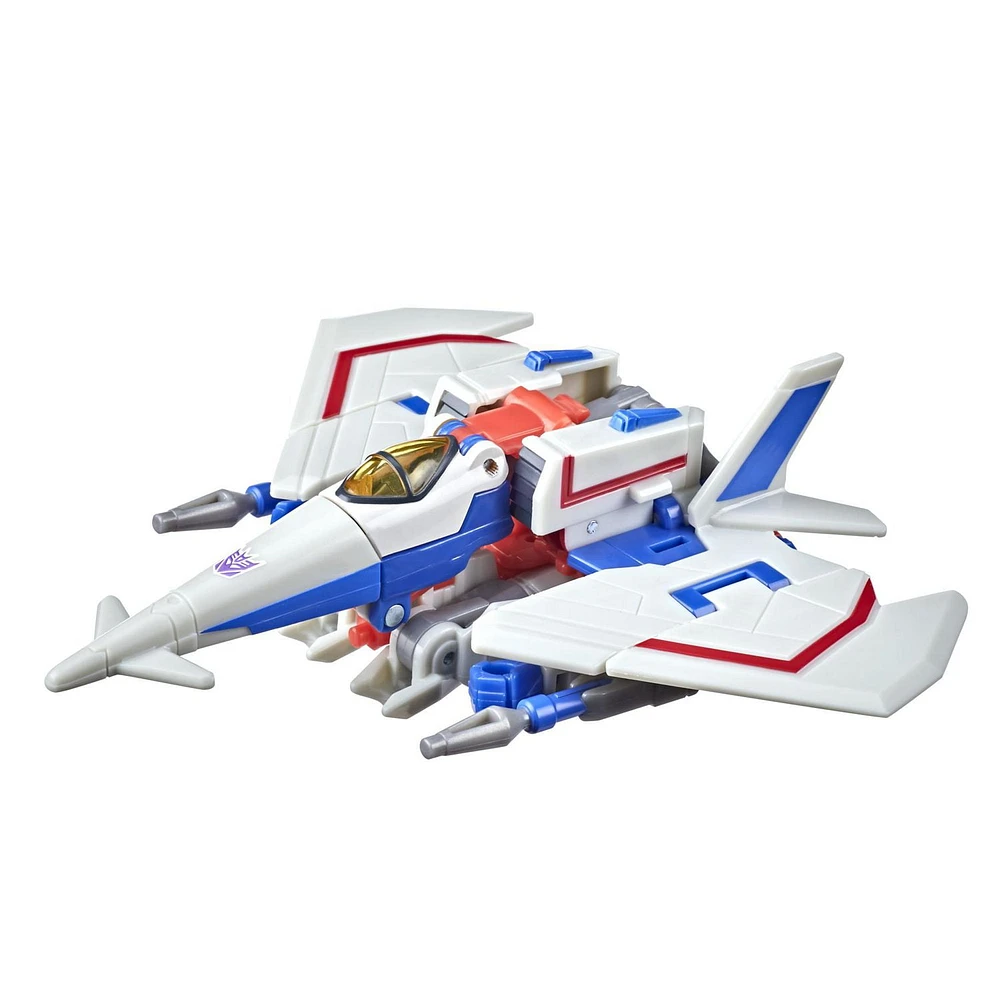 Transformers Bumblebee Cyberverse Adventures Toys Deluxe Class Starscream Action Figure, Seeker Strike Action Attack, 5-inch