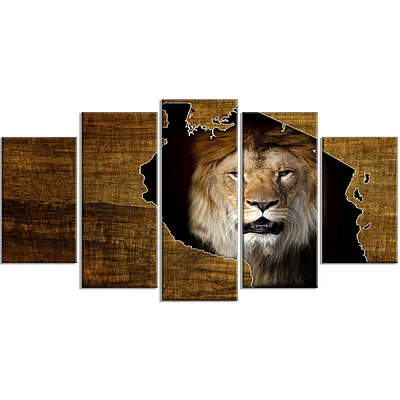 Design Art Tanzania Wildlife Map Design Canvas Print