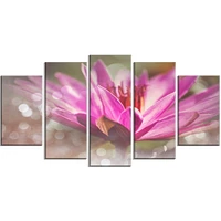 Design Art Pink Lotus on Abstract Background Canvas Print