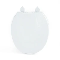 Mainstays 17 inch Plastic Toilet Seat, Easy off & Slow close hinge, White color, Toilet Seat