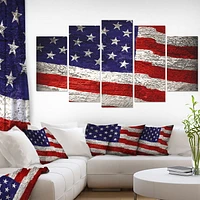 Design Art Large American Flag Watercolor Canvas Print