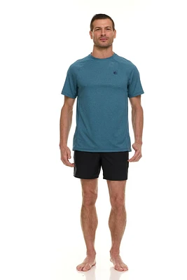 le rash guard à manches courtes chiné Laguna pour hommes