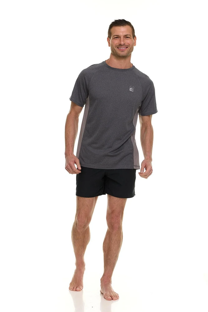 Laguna Men's Heathered Short Sleeve Rash Guard