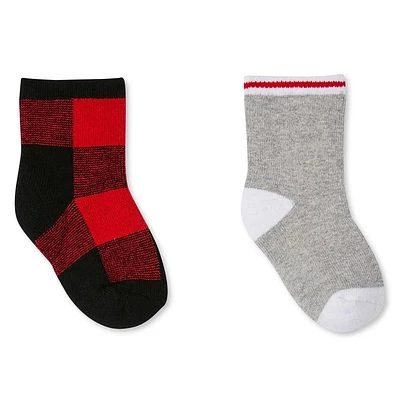 Lot de 2 mi-chaussettes en tricot Canadiana unisexe pour nourrissons