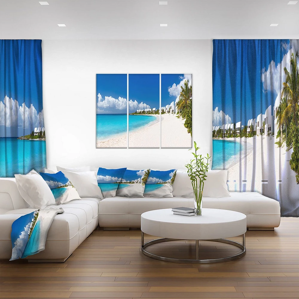 Design Art Caribbean Beach Panorama Canvas Print