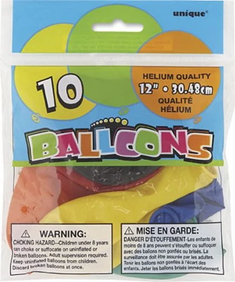 10 12'' Assorted Balloons, 10 Assorted Balloons