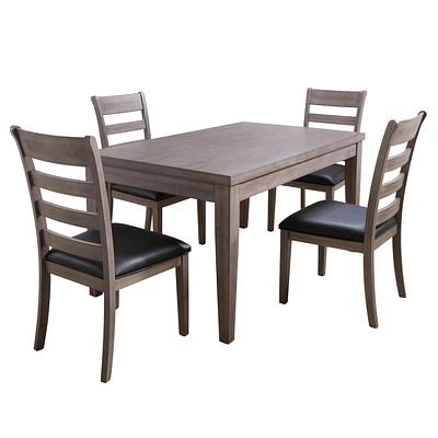 CorLiving New York Washed Grey Classic Dining Set, 5pc