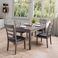 CorLiving New York Washed Grey Classic Dining Set, 5pc