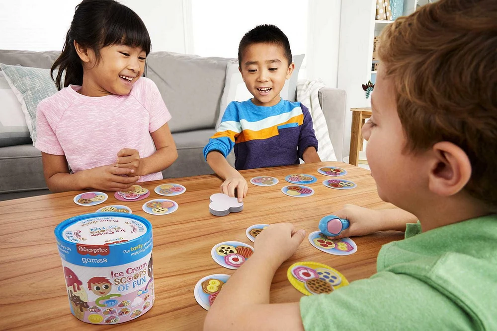 Fisher-Price Ice Cream Scoops of Fun Kids Board Game with Cards