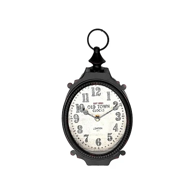 Rustique Black Metal Ovale Horloge