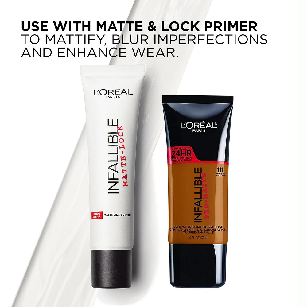 L'Oréal Paris Fond de Teint Pro-Matte| Sans Huile, Texture Légère, Longue Tenue Jusqu’à 24hr| Ivoire Classique