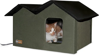 K&H Outdoor Heated Kitty House Extra-Wise Olive Green