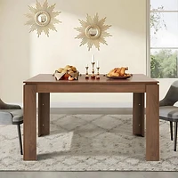 Homycasa 47 Inch Contemporary Dining Table for Dining Room Kitchen 4 Person, Walnut