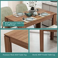 Homycasa 47 Inch Contemporary Dining Table for Dining Room Kitchen 4 Person, Walnut