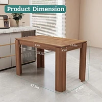 Homycasa 47 Inch Contemporary Dining Table for Dining Room Kitchen 4 Person, Walnut