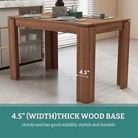 Homycasa 47 Inch Contemporary Dining Table for Dining Room Kitchen 4 Person, Walnut