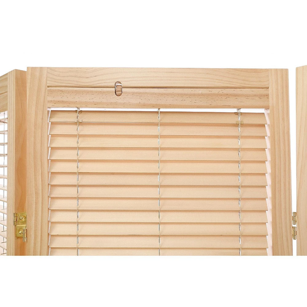 3 Panel Adjustable Wooden Shutter Screen (Natural)