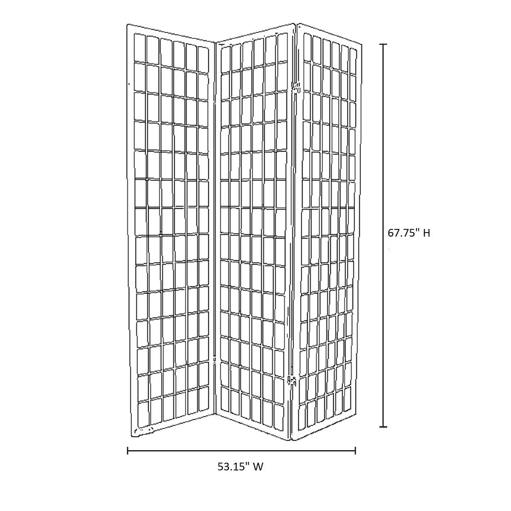 3 Panel Adjustable Wooden Shutter Screen (Natural)