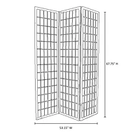 3 Panel Adjustable Wooden Shutter Screen (Natural)