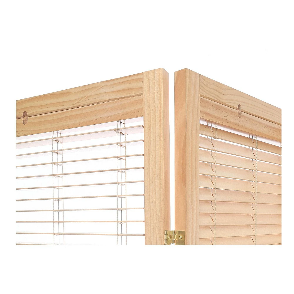 3 Panel Adjustable Wooden Shutter Screen (Natural)