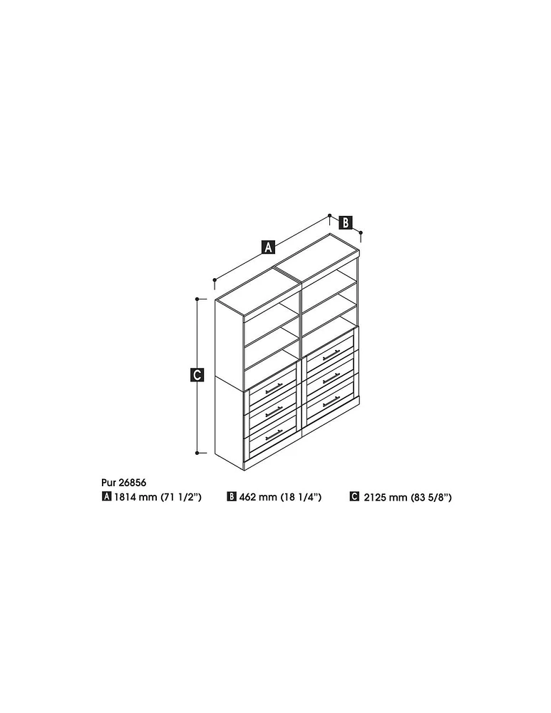 Bestar Pur 72“ Closet organizer