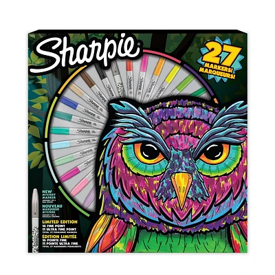 Sharpie Permanent Marker Pack, Fine and Ultra-Fine Tip Markers, Assorted Colours Plus 1 Mystery Colour, Special Edition, 27 Count