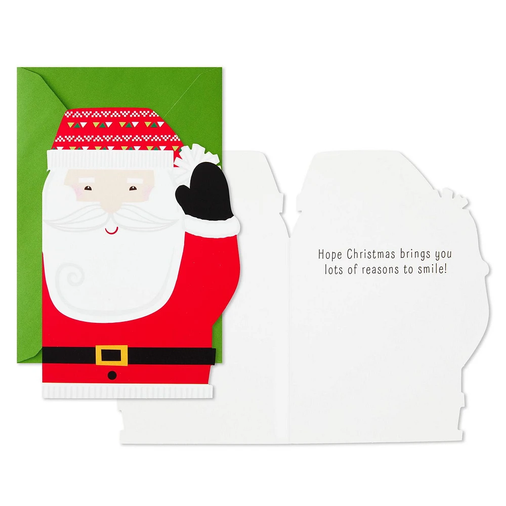 Connections from Hallmark Boxed Christmas Cards (Die-Cut Santa), 16 ct.