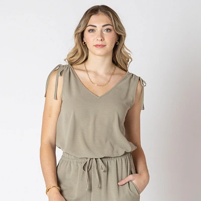 Devoted Sleeveless loose fit V-neck top, top