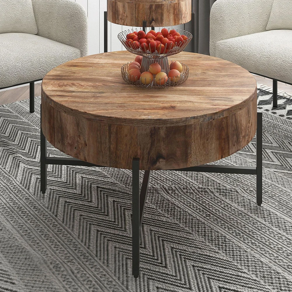 Contemporary Solid Wood Coffee Table in Natural