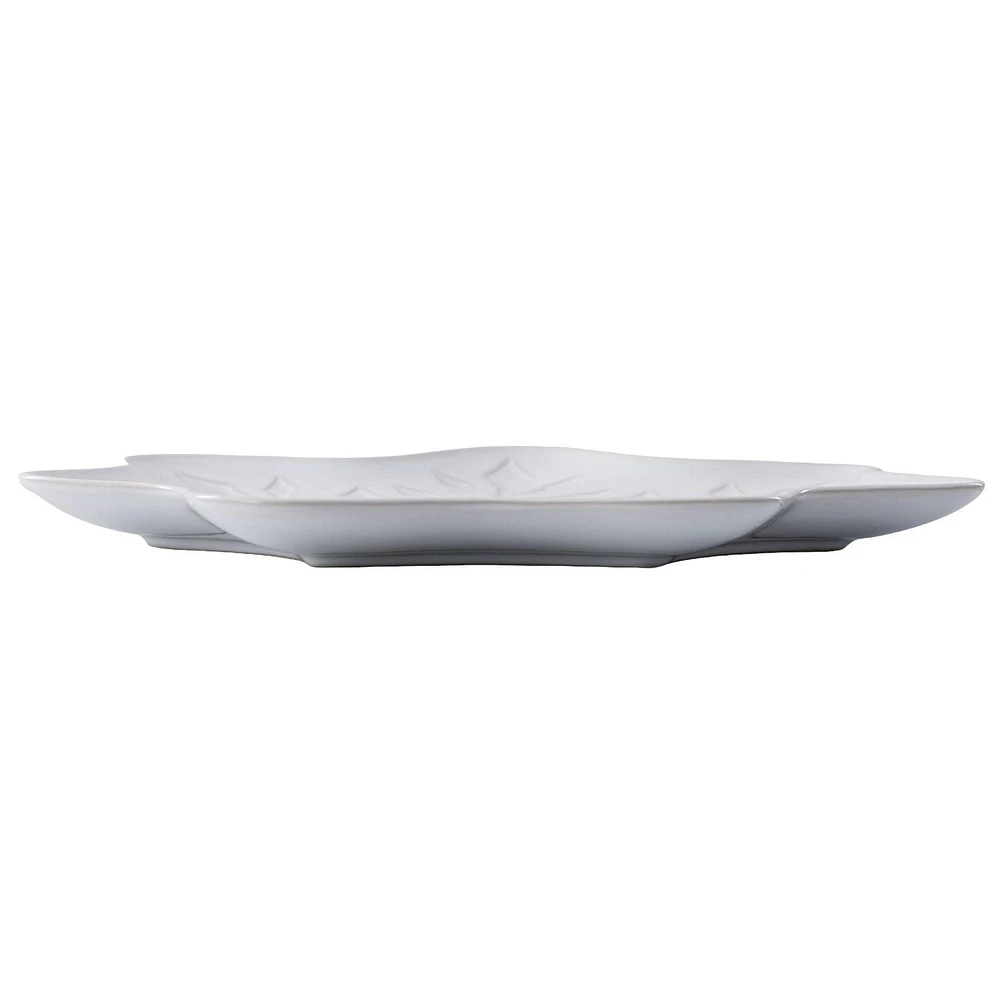 Holiday Time White Snowflake Ceramic Platter, 12.2 inch x 12.2 inch x 0.98 inch, 1 piece, Platter, Ceramic