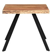 Rustic Industrial Solid Wood Accent Table in Natural