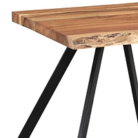 Rustic Industrial Solid Wood Accent Table in Natural