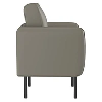 Modern Faux Leather Accent Chair in Grey-Beige