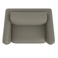 Modern Faux Leather Accent Chair in Grey-Beige