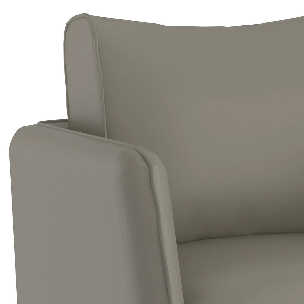 Modern Faux Leather Accent Chair in Grey-Beige