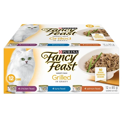 Fancy Feast Grilled Variety Pack, Wet Cat Food 12 X 85g, 12 X 85g