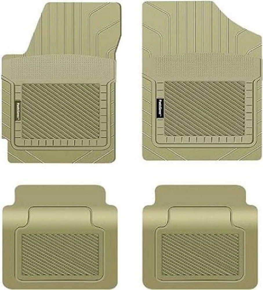 PantsSaver Custom Fit Car Floor Mats for Mitsubishi Lancer 2008-2017 All Weather Protection (Beige)