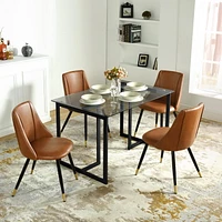 Homycasa Modern Glass Dining Table with Metal Frame, Sleek and Elegant Design, Perfect for Dining Room, Kitchen, or Office, 47.2 x 31.5 x 29.5 inches