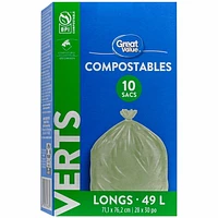 Sacs compostables verts format Long Great Value 71,1 x 76,2 cm