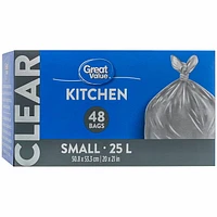 Great Value Small Clear Kitchen Bags, 50.8 x 53.3 cm