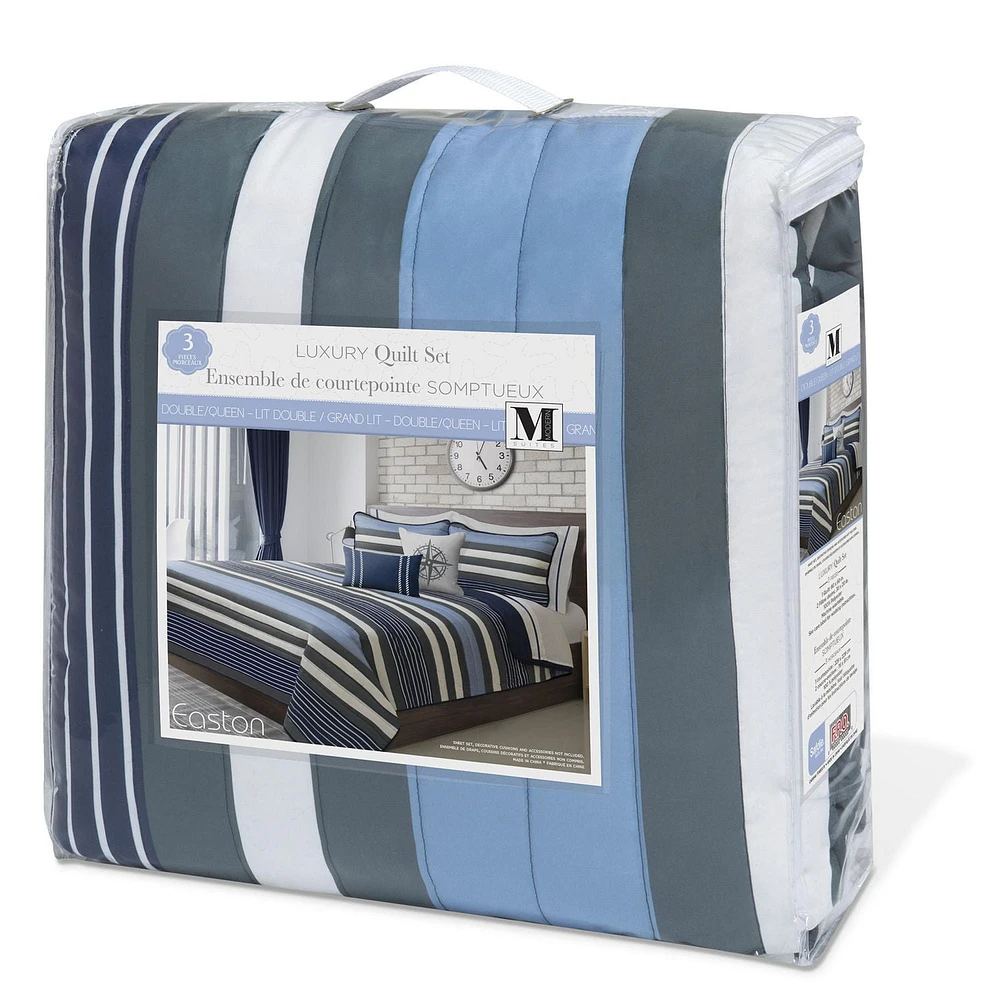 Safdie & Co. Microfiber Quilt Set 3 Piece King Easton