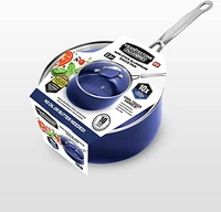 Granitestone Sauce Pan 2.5QT Aluminum Ultra Durable Non-Stick Diamond Infused Saucepan with Glass Lid