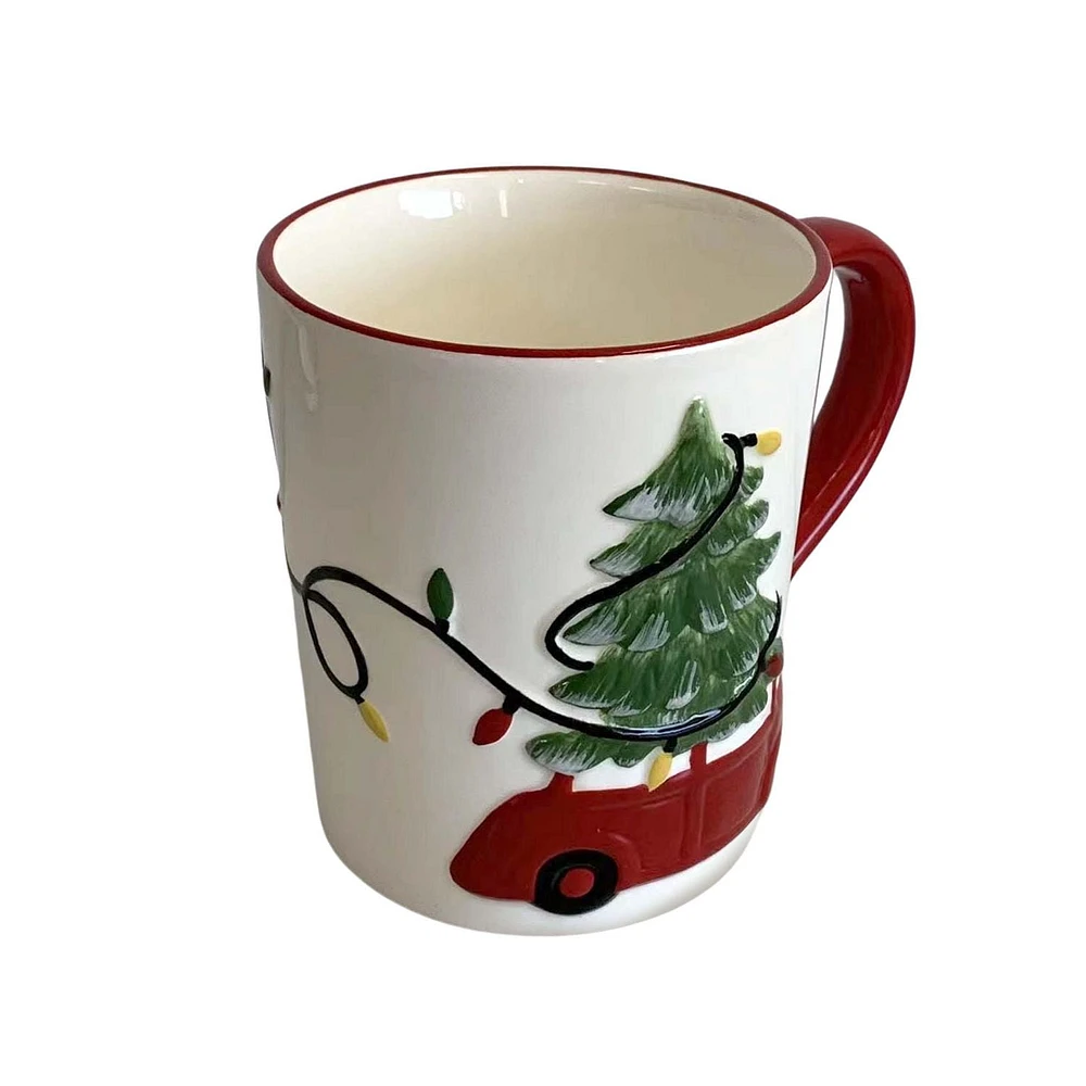 Holiday Time 14.5 oz Car/Tree Ceramic Mug, Stoneware Car/Tree Mug