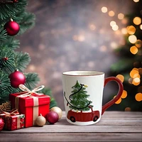 Holiday Time 14.5 oz Car/Tree Ceramic Mug, Stoneware Car/Tree Mug