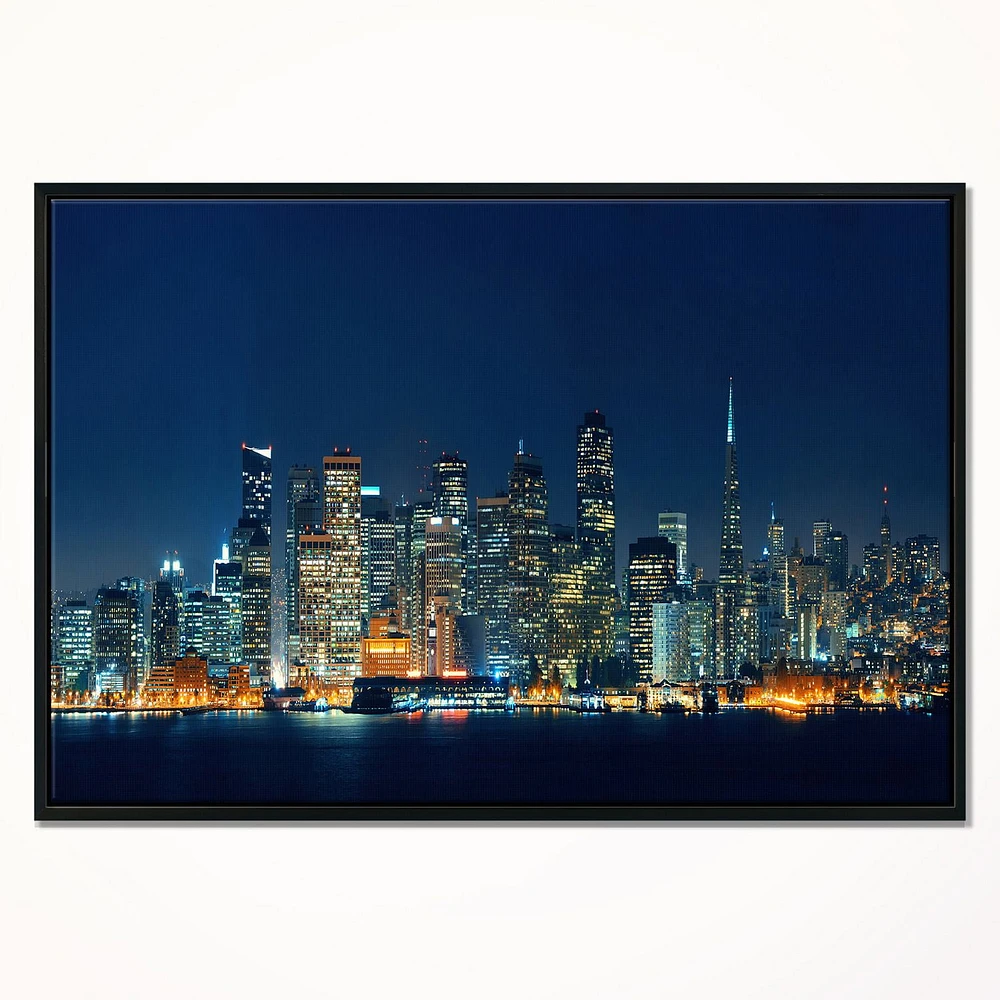 Design Art San Francisco Skyline Framed Canvas Art Print