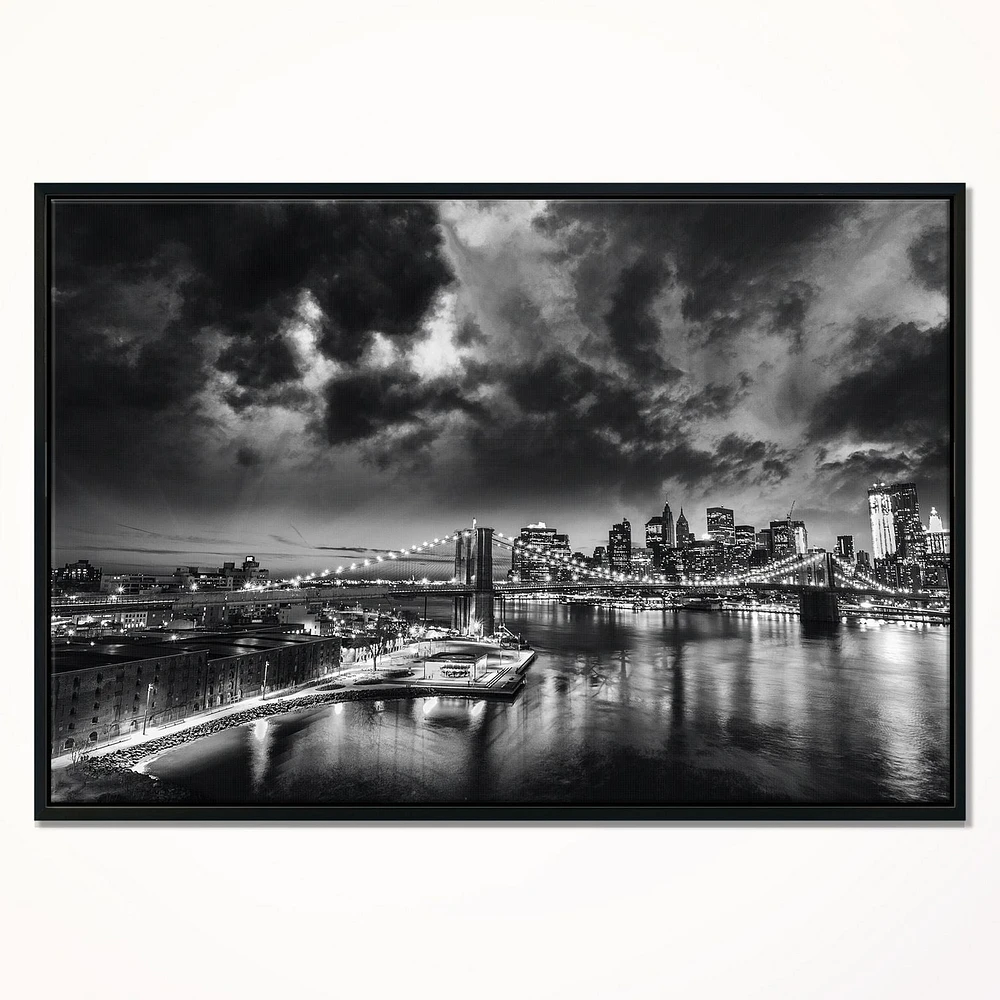 Design Art Amazing Night in New York City Framed Canvas Art Print